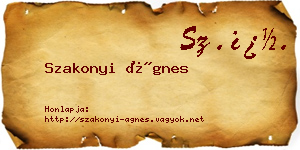 Szakonyi Ágnes névjegykártya