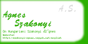 agnes szakonyi business card